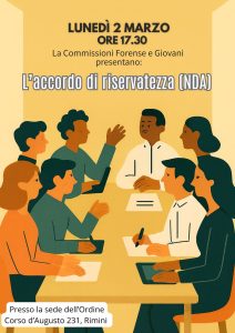Commissione Forense e Giovani – lunedì 2 marzo alle ore 17:30